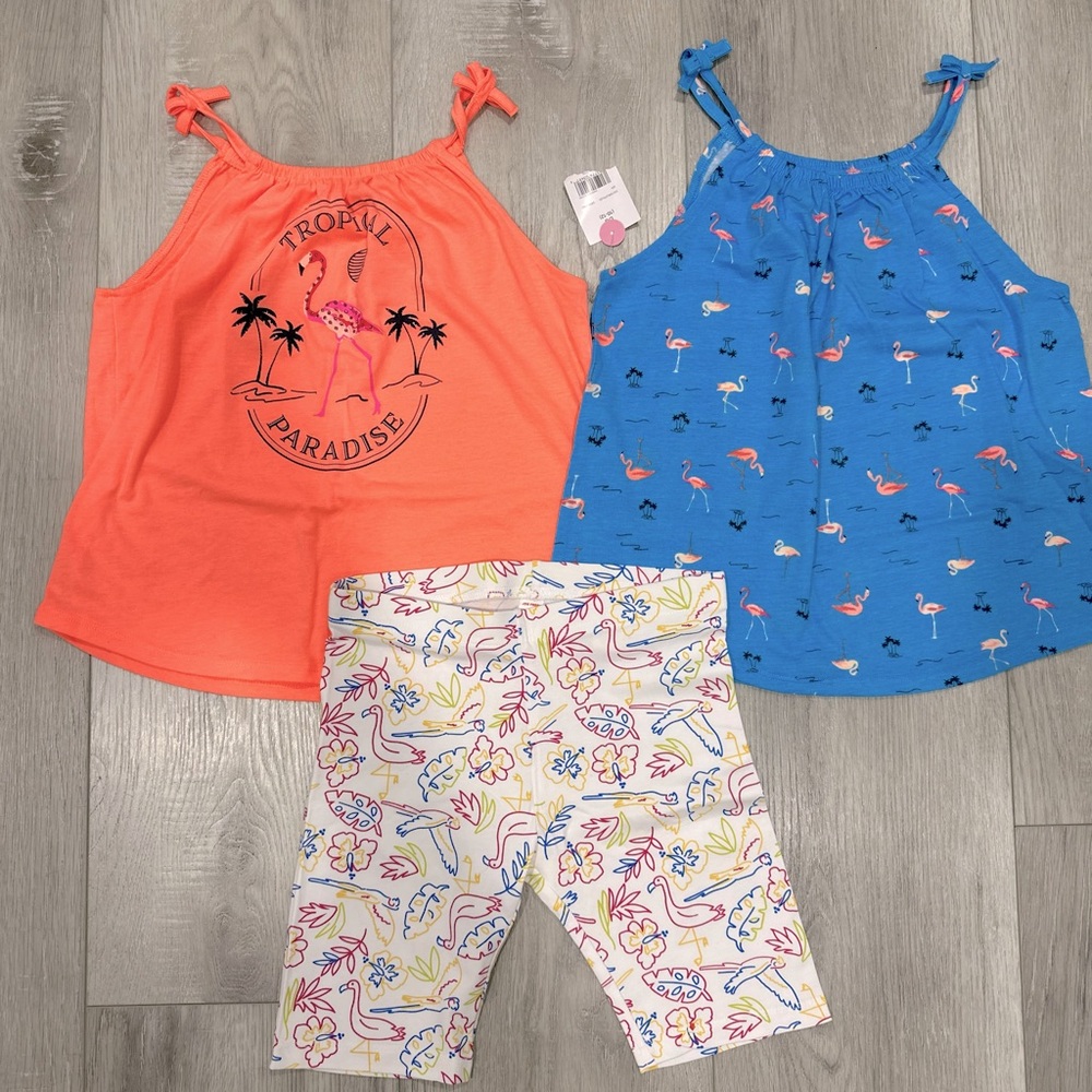 Cotton top and biker shorts set bundle